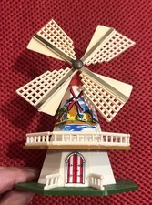 Vintage Western Europe Holland Souvenir Windmill Figurine Moveable Sails picture