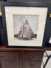 Vintage Sepia Toned Sailboat Photo Framed picture