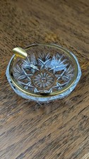 Vintage Italian RCR Royal Crystal Rock Ashtray with Gold Metal Rim picture