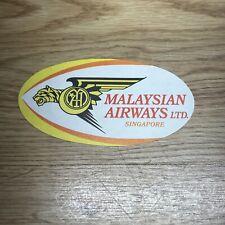Vintage Malaysian Airways Airlines Advertising Glue Sticker 1960’s Singapore picture