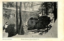STONE BRIDGE OVER CRUM ELBOW CREEK, Hyde Park, New York NY Postcard Copy picture