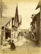 France, Dinan, la rue du Jerzual Vintage Albumen Print Albumen Print 21x2 picture