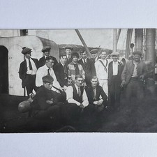 Antique RPPC Real Photograph Postcard Men Sailors Ship Possible Cross Dresser picture