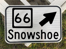 SNOWSHOE WEST VIRGINIA Highway 66 road sign Ski Resort snow  12