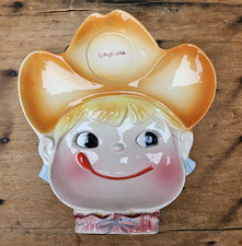 Vintage YUM-EE-YUM Ray Gee Hanging Plate Pink Girl Cowgirl picture