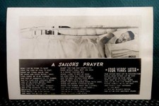 antique WWI RPPC REAL PHOTO SAILORS PRAYER man in bed UNUSED sepia picture
