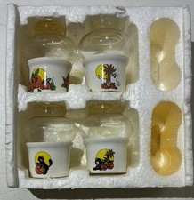Vintage Mini Hurricane Lamps Halloween Cats House of Lloyd Ghost Pumpkin set 4 picture