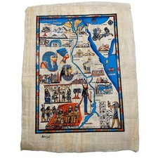 Handmade Egyptian Papyrus Art Of Egypt Map, Size 12X16 Inches. picture