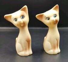Vintage Plastic Siamese Cat Salt And Pepper Shakers picture