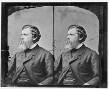 Photo:Hon. J.C.B. Davis Portrait Stereo 1860s Bearded Man Civil War Era picture