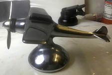1940's HAMILTON AIRPLANE TABLE LIGHTER CHROME Art Deco  Airflame 6 x 4 x 3