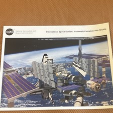 NASA International Space Station Assembly Complete w/ Shuttle Print picture