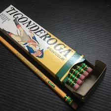 12 Vintage Dixon Ticonderoga Pencils Ethan Allen 1388-2 No. 2 Soft Made in USA picture