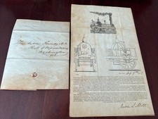 Antique 1841 LETTER WRITTEN BY JORDAN L MOTT WITH ORIGINAL ENVELOPE- RARE picture