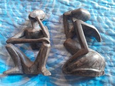 2 Abstract Art Handcarved Figurines Set Of 2-4 Inches Each  picture