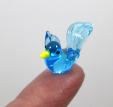 iCC blue bird of happiness tiny MINIATURE GLASS FIGURINE Ganz picture