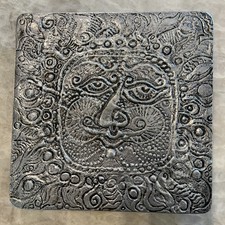 Don Drumm Aluminum Sun Signed Cast Aluminum Art Sculpture Trivet 8x8 picture
