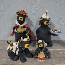 Bearfoots Beartivity III Nativity 4pc Set 50479 Jeff Fleming Big Sky Carvers picture