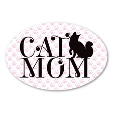 Cat Mom Oval Magnet picture