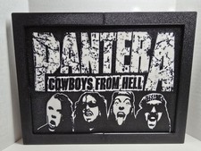 PANTERA 1990 COWBOYS FROM HELL 3D PRINTED FAN ART IN PRINTED FRAME picture