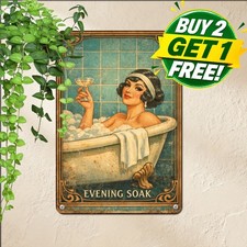 Roaring Twenties Champagne Toast Sign Flapper Era Bar Metal Tin Plaque 8x12 picture