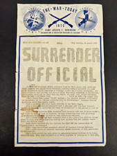 RARE WW2 The War Today IRTC Daily News Japan's Official Surrender Camp Bulletin picture