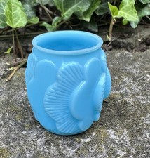 Antique Dithridge Blue Glass Sunset Toothpick Holder Circa 1894  picture