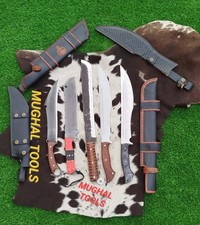 Lot of 5 Pcs carbon Steel Handmade 15''18''19'' machete Hunting Knives W/Sheaths picture