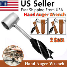 2 X Manual Hand Auger Wrench Tool Outdoor Survival Wood Drill Kit for Bushcraft picture
