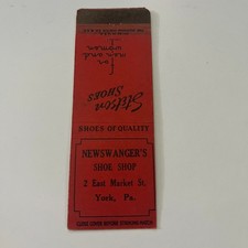 Newswanger's Shoe Shop Shoes of Quality York PA Vintage Matchbook Cover SMB1-6 picture
