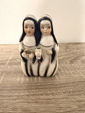 vintage mid-century ceramic double-nun novelty planter or vase, japan? picture