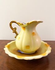 Vintage Enesco Japan Ceramic Apple Banana Fruit Pitcher and Wash Basin Bowl picture