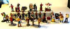 Lemax Christmas Figurines Accessories All Food Related Carts Drinking Lot of 30 picture