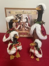 Vintage Grandeur Noel Holiday Duck Family Complete Set Of 4 Original Box 2002 picture