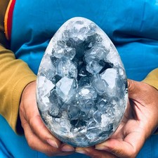 4LB Natural Blue Celestite Geode Quartz Crystal Mineral Specimen Healing picture