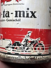 Vintage Zwo-ta-mix Vacuum Mobiloil Gargoyle Motorcycle Truck Car Graphic Oil Can picture