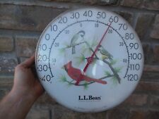 Vintage L.L.Bean Cardinal Blue Jay Barn Thermometer Works picture