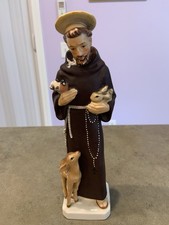 Vtg Goebel Sacrart St. Francis Of Assisi 10.5” Porcelain Fig W Germany 1960-63 picture