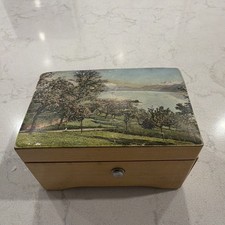 Thorens Swiss Wooden Music Box Plays 1944 O Susanne Overland Wagon Annie Laurie  picture