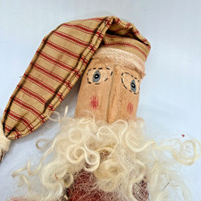 Primitive Santa Farmhouse style ornament handmade 13.5