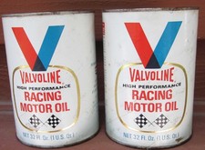 VINTAGE VALVOLINE 40W RACING OIL - 2 FULL CANS -  picture
