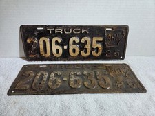 Vintage 1925 Arkansas Truck License Plate Pair picture