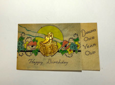 Antique Happy Birthday Card One Year Old picture