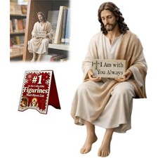 Sitting Jesus Christ Statue Religious Resin Jesus Figurine I am with you always picture