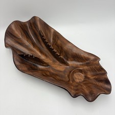 California Original 1967 Large 18in Faux Wood Grain Leaf Ashtray USA VTG Pottery picture