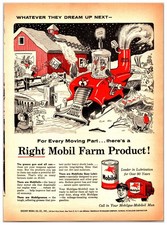 Vintage 1956 Mobiloil Farm Products Original Print Advertisement (8in x 11in) picture