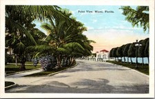 c1935 Point View Road & Palm Trees Miami Florida FL E C Kropp Co Postcard picture