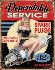 Desperate Enterprises Dependable Service Tin Sign - Nostalgic Vintage Metal Wall picture