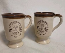 Yellowstone Park Vintage Souvenir Mugs. Set of 2 picture