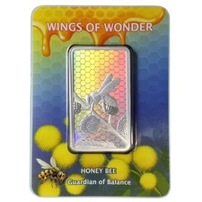 2026 Australia Wings of Wonder Honey Bee 1oz Silver Hologram Bar picture